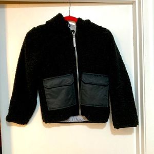 NWT Kids Unisex Black Zip Up fleece Jacket